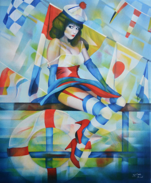 Reproduction sur toile Fete de la mer de l'Artiste Guichard Bunel